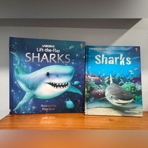 USBORNE BOOKS Lot Of 2 Usborne Kids Shark Homeschool Books Non Fiction Pre Loved